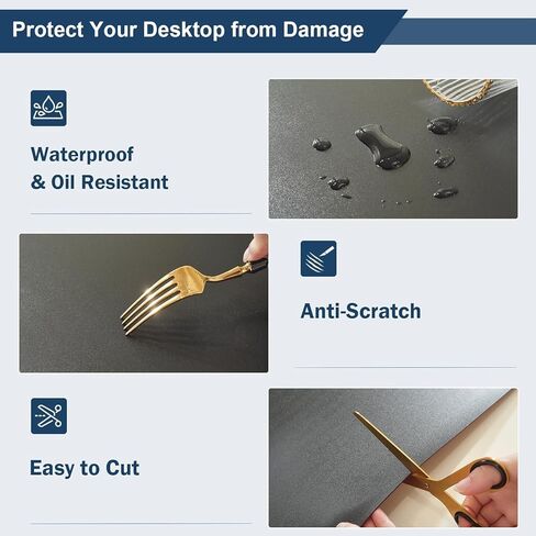 واقي طاولة أسود من OstepDecor مقاس 16 × 48 بوصة، واقي غطاء طاولة بلاستيكي بسمك 1.5 مم، واقي سطح الطاولة من PVC، وسادة حصيرة مكتب مقاومة للماء لسطح المكتب وطاولة القهوة وغرفة الطعام in Kuwait