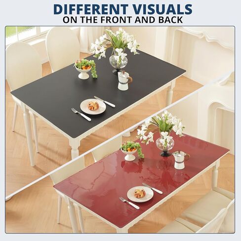 واقي طاولة أسود من OstepDecor مقاس 16 × 48 بوصة، واقي غطاء طاولة بلاستيكي بسمك 1.5 مم، واقي سطح الطاولة من PVC، وسادة حصيرة مكتب مقاومة للماء لسطح المكتب وطاولة القهوة وغرفة الطعام in Kuwait
