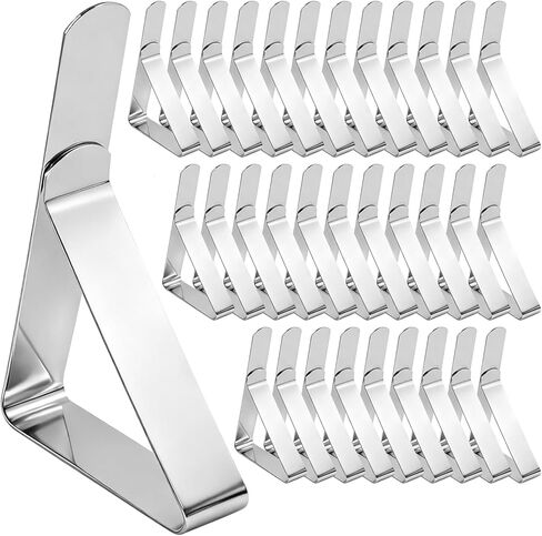 WSSROGY 32 Pack Tablecloth Clips for Outdoor Tables, Stainless Steel Picnic Table Cloth Clips Holder for Restaurant Camping Wedding Party in Kuwait