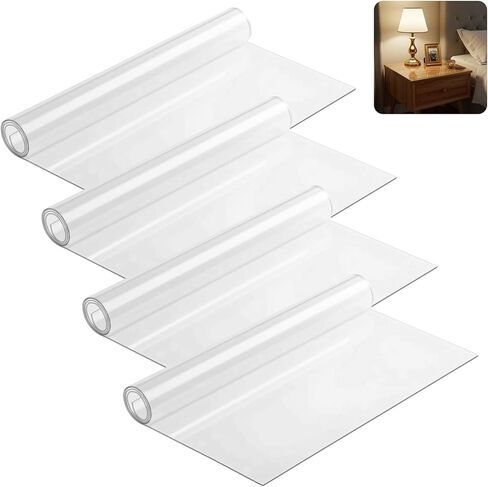 4 Pcs Nightstand Protector Clear Plastic Bedside Table Cover 15.8 x 23.6 Inch 1.5 mm Thick PVC Coffee Table Cover Multipurpose Desk Mat Rectangle Pad for Nightstand in Saudi Arabia