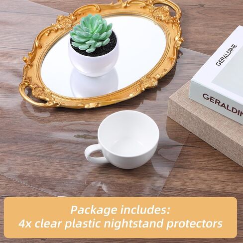 4 Pcs Nightstand Protector Clear Plastic Bedside Table Cover 15.8 x 23.6 Inch 1.5 mm Thick PVC Coffee Table Cover Multipurpose Desk Mat Rectangle Pad for Nightstand in Saudi Arabia