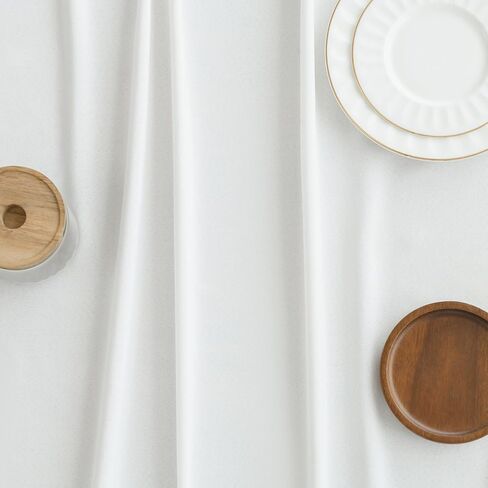 مفرش طاولة Wracra من الكتان بتصميم دائري مقاس 48 بوصة، غطاء طاولة من القماش قابل للغسل للاستخدام الداخلي والخارجي وخالي من التجاعيد لتزيين حفلات عيد الميلاد وعطلات المطبخ، أبيض، مستدير 48 بوصة in Kuwait