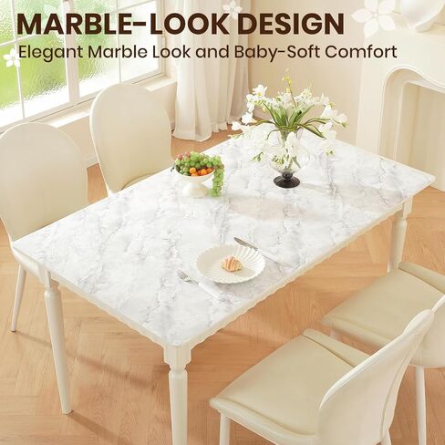 واقي طاولة ذو مظهر رخامي من OstepDecor مقاس 42 × 78 بوصة، بساط حماية مكتب من الفينيل صديق للبشرة ومقاوم للماء، غطاء بلاستيكي مقاوم للزيت قابل للمسح لمدة 24 ساعة لتناول الطعام وطاولة القهوة وخزانة الملابس in Kuwait