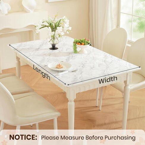 واقي طاولة ذو مظهر رخامي من OstepDecor مقاس 42 × 78 بوصة، بساط حماية مكتب من الفينيل صديق للبشرة ومقاوم للماء، غطاء بلاستيكي مقاوم للزيت قابل للمسح لمدة 24 ساعة لتناول الطعام وطاولة القهوة وخزانة الملابس in Kuwait