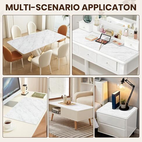 واقي طاولة ذو مظهر رخامي من OstepDecor مقاس 42 × 78 بوصة، بساط حماية مكتب من الفينيل صديق للبشرة ومقاوم للماء، غطاء بلاستيكي مقاوم للزيت قابل للمسح لمدة 24 ساعة لتناول الطعام وطاولة القهوة وخزانة الملابس in Kuwait