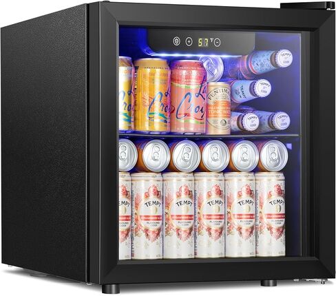 Antarctic Star Beverage Refrigerator Cooler 68 Can, Mini Fridge with Glass Door for Beer Drinks Wine,Freestanding Small Fridge with Electronic Temperature Control for Home and Bar,1.7 cu.ft in Saudi Arabia