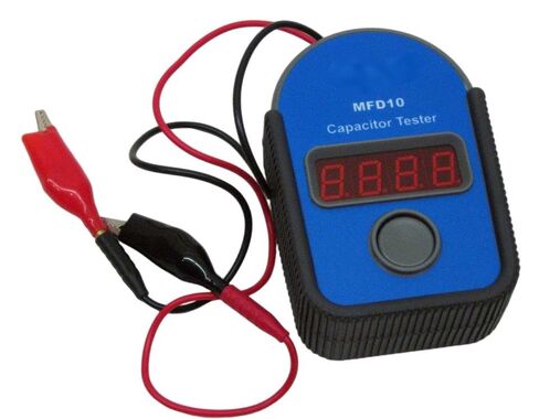 مقياس اختبار المكثفات الرقمية MFD10 - لأجهزة اختبار الكهرباء SUPCO - اختبار المكثفات البديلة - أجزاء الوحدة المختومة 0.01-10000 mfd، شاشة LED مكونة من 4 أرقام، دقة 5%، سلاسل اختبار مغناطيسية 12 بوصة in Saudi Arabia