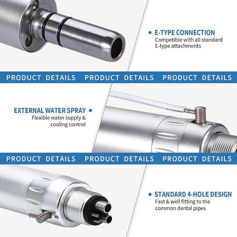 محرك هواء الأسنان 4E 4E'S USA: قاعدة محرك توربين هوائي من النوع E 1:1 مع 4 فتحات للقبضة منخفضة السرعة، 15000 دورة في الدقيقة in Kuwait