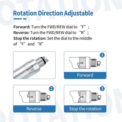 محرك هواء الأسنان 4E 4E'S USA: قاعدة محرك توربين هوائي من النوع E 1:1 مع 4 فتحات للقبضة منخفضة السرعة، 15000 دورة في الدقيقة in Kuwait