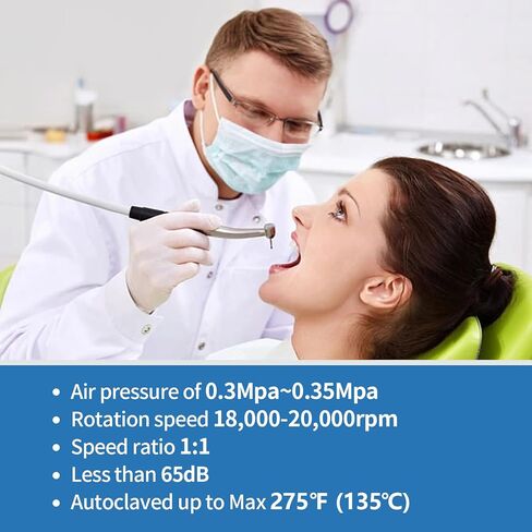 محرك هواء الأسنان 4E 4E'S USA: قاعدة محرك توربين هوائي من النوع E 1:1 مع 4 فتحات للقبضة منخفضة السرعة، 15000 دورة في الدقيقة in Kuwait