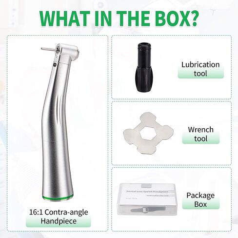 4E 4E's USA Electric 16:1 قبضة اللبية: زاوية كونترا | ضوء LED للألياف الضوئية | موصل من النوع E ورذاذ الماء الداخلي | الأعلى. السرعة 2,500 دورة في الدقيقة | تمت الموافقة على 510(K) لعلاج قناة الجذر in Kuwait