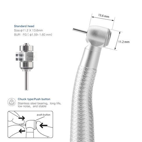 Coxo CX207-G Fiber-Optic High-Speed Air Turbine Handpiece, Standard Head, 3-Port Spray, #H16-NSPQ, Sold by JMU in Kuwait