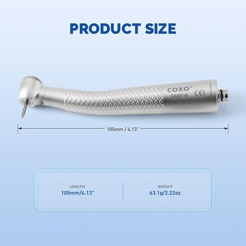 Coxo CX207-G Fiber-Optic High-Speed Air Turbine Handpiece, Standard Head, 3-Port Spray, #H16-NSPQ, Sold by JMU in Kuwait