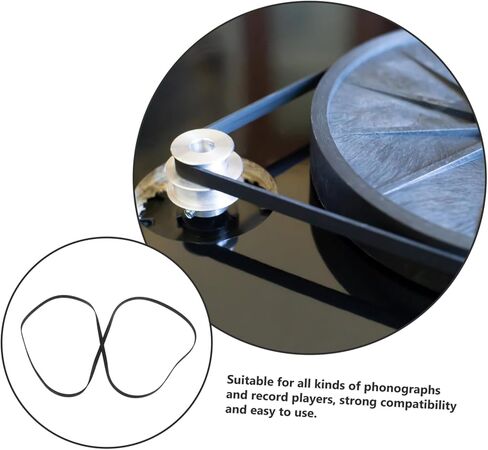 VICASKY 2pcs Flat Turntable Belt for Phonograph Replacement for Record Players Easy to Install Compatible with Various Devices in Saudi Arabia
