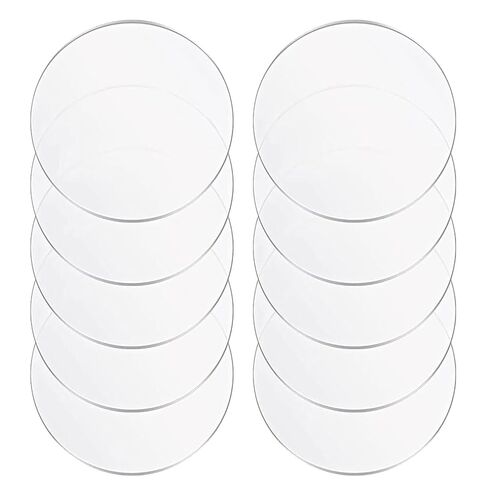 10 قطع من ألواح الأكريليك المستديرة سمك 1 مم، قطر دائرة الأكريليك الشفاف 60-100 مم مناسبة للحرف اليدوية وديكورات المنزل، قطر 90 مم (قطر 90 مم) in Kuwait