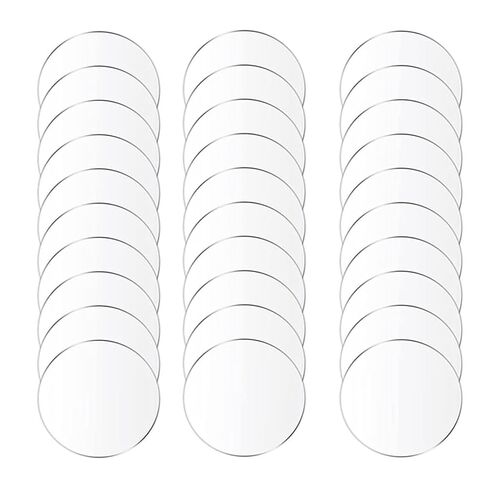 30 قطعة من ورق الأكريليك الدائري سمك 1 مم، دائرة أكريليك شفافة مناسبة لمشاريع الحرف اليدوية وديكورات المنزل، قطر 20 مم (قطر 20 مم) in Kuwait