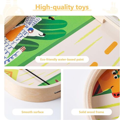 3-in-1 Wooden Tabletop Board Game - Portable Curling, Slingshot & Bowling Set for Kids & Family - Educational Montessori Toy, Screen-Free Indoor Fun, for Boys Girls Ages 3+ in Saudi Arabia
