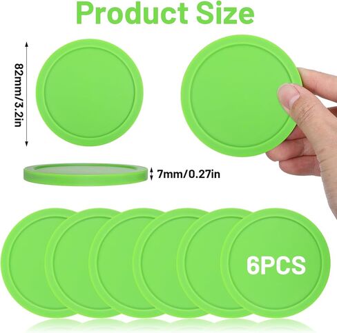 6 Pcs 3 1/4 Inches Hockey Pucks, Large Air Hockey Pucks Set Durable Puck for Air Hockeys Table Compatible with Standard Pushers and Goals Hockeys Replacement Puck Parts Set Game Tables Accessories in Saudi Arabia