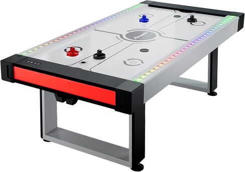 Atomic Vibe 84" Air Hockey Table – Full-Size Arcade Game with LED Lights, Sound Effects, 3 Game Modes, Electronic Scoring, 120V Blower Motor, Light-Up Puck & Pushers – Family & Game Room Table in Saudi Arabia