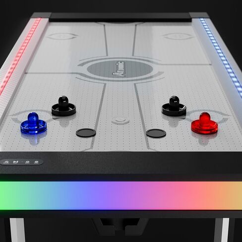 Atomic Vibe 84" Air Hockey Table – Full-Size Arcade Game with LED Lights, Sound Effects, 3 Game Modes, Electronic Scoring, 120V Blower Motor, Light-Up Puck & Pushers – Family & Game Room Table in Saudi Arabia