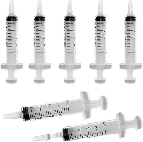 100 PCS 5ml Syringe with Cap for Liquid, Oral Syringe without Needle for Medicine Dropper, Colostrum Collect, Feeding Pets, Liquid Measuring, sterile Individually Sealed, Luer Slip in Kuwait