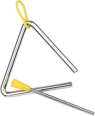 LiebeWH 4 inch Steel Triangle Bell, Metal Mallet, Children Kid Rhythm Learning Musical Instrument Great for Sounds, Beat, Rhythm (4-inch) in Saudi Arabia