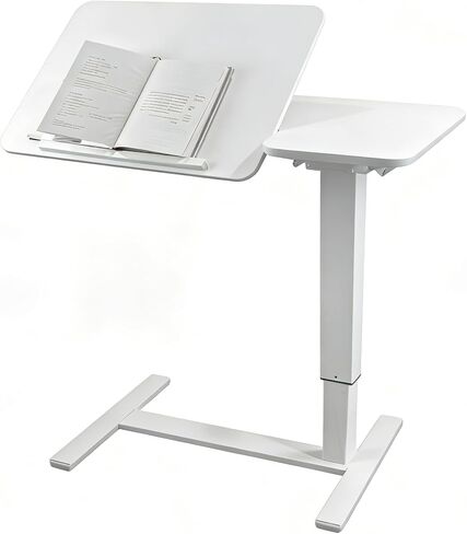 طاولة جانبية للسرير قابلة للطي وإمالة قابلة للتعديل من Ywin مع عجلات، طاولة صينية محمولة دوارة، مكتب صغير قائم لغرفة النوم، المستشفى، الأريكة، الاستخدام المكتبي in Kuwait