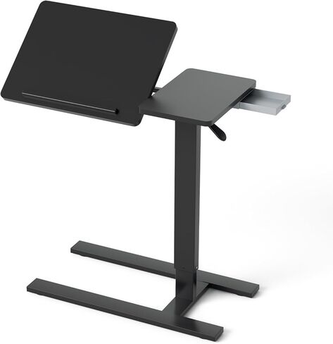 Big Big 32" W x 16" D Fixed Desktop Overbed Table with H-Shaped Sturdy Base, Stable Metal and 360° Concealed Casters, Moveable Bedside Desk for Home,Office,Hospital Use (White) in Saudi Arabia