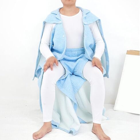 Shoulder Surgery Shirts for Men Tear Away Bedridden Patient Clothing Full Open Side Pants Hospital Gowns,Blue Pants,M in Saudi Arabia