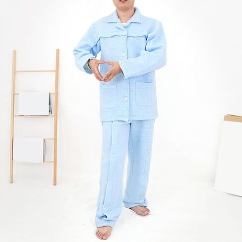 Shoulder Surgery Shirts for Men Tear Away Bedridden Patient Clothing Full Open Side Pants Hospital Gowns,Blue Pants,M in Saudi Arabia