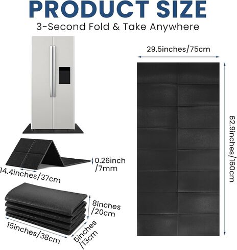 Under Washing Machine Mat , 7mm Thick Rubber Washer Dryer Mat , 62.9x29.5 inches Anti Vibration Mat , Sound Absorbing Non-Slip Floor Protection Cut-to-Fit in Saudi Arabia
