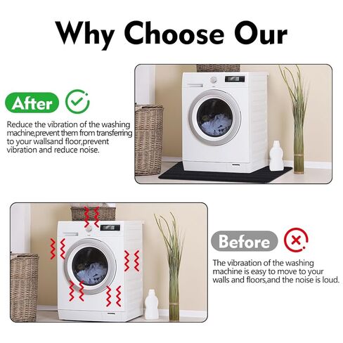 Anti-Vibration Mat for Washer and Dryer, 63 x30 Inch Thick Rubber Pad, Noise Reducing & Non-Slip Floor Protection Mat for Washing Machine in Kuwait