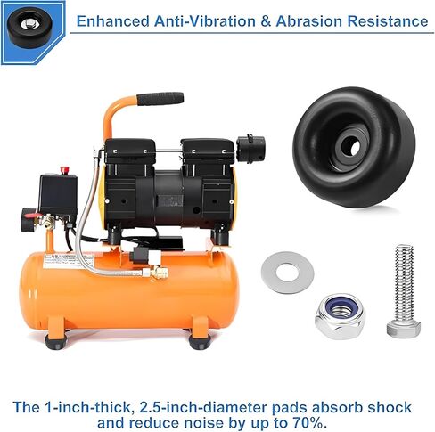 Heavy-Duty Anti-Vibration Rubber Feet for Pressure Washers, Compressors, Trailers, and Generators Rubber Mounting Feet 1 x 2.5 Inches 4-Piece Set with Screw Kit in Kuwait