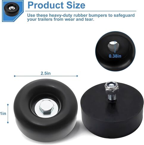 Heavy-Duty Anti-Vibration Rubber Feet for Pressure Washers, Compressors, Trailers, and Generators Rubber Mounting Feet 1 x 2.5 Inches 4-Piece Set with Screw Kit in Kuwait