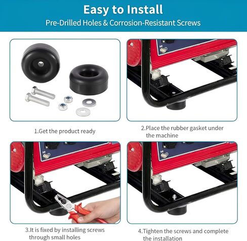 Heavy-Duty Anti-Vibration Rubber Feet for Pressure Washers, Compressors, Trailers, and Generators Rubber Mounting Feet 1 x 2.5 Inches 4-Piece Set with Screw Kit in Kuwait