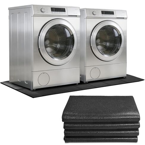 STARTWO Washer Dryer Anti-Vibration Mat Large Foldable Waterproof Non-Slip Shockproof Rubber Mat 63.0"L x 29.5"W for Washing Machine Dryer & Floor Protection in Kuwait