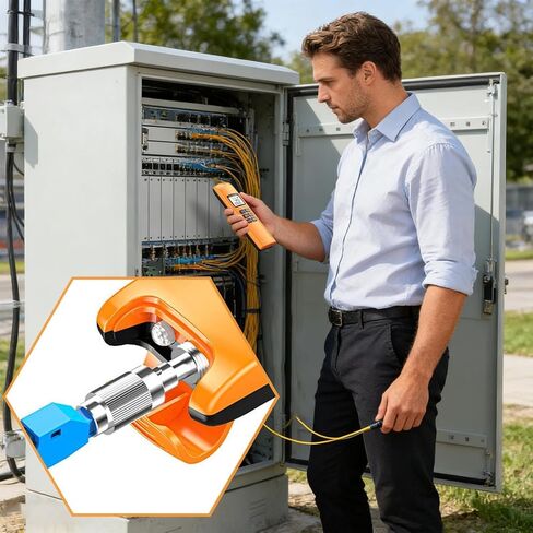 Fiber Light Tester,with LED Light Rechargeable Network Tools | Network Fiber Optic Power Meter | for SC FC ST Interface FTTH CATV Data Center Testing Maintenance Deployment in Saudi Arabia