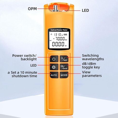 Fiber Light Tester,with LED Light Rechargeable Network Tools | Network Fiber Optic Power Meter | for SC FC ST Interface FTTH CATV Data Center Testing Maintenance Deployment in Saudi Arabia