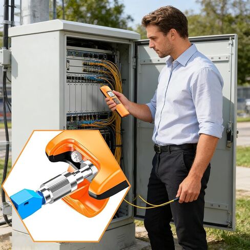 Fiber Optic Tester - Rechargeable Portable Detector - Network Cable Optical Fiber Tester | for SC FC ST Interface FTTH CATV Data Center Testing Maintenance Deployment in Saudi Arabia