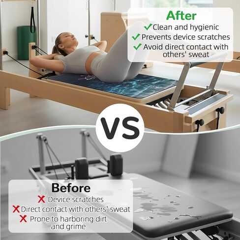 بساط بيلاتيس مصلح غير قابل للانزلاق، بساط منشفة بيلاتيس بسطح من الصوف الناعم، بساط بيلاتيس مع معدات متعددة، خفيف الوزن وقابل للطي، فتل وسريع الجفاف لليوجا واللياقة البدنية (أخضر لوتس داكن) in Kuwait