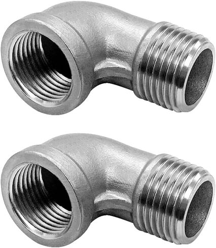 JoyTube 304 Stainless Steel 90 Degree Elbow, 3/4" NPT Male to 3/4" NPT Female Pipe Fitting (Pack of 2) in Saudi Arabia