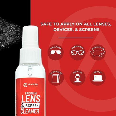 Gamer Advantage Eyeglass Lens Cleaner | Streak Free | Made in The USA | Safe & Effective on All Lenses & Screens | 2 oz Premium Lens & Screen Cleaner in Saudi Arabia