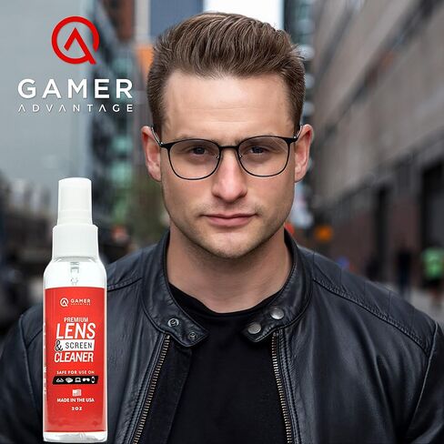 Gamer Advantage Eyeglass Lens Cleaner | Streak Free | Made in The USA | Safe & Effective on All Lenses & Screens | 2 oz Premium Lens & Screen Cleaner in Saudi Arabia