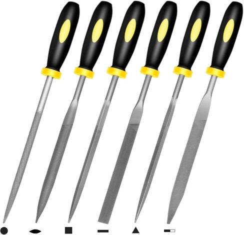 مبرد يدوي صغير، الطول الإجمالي 6.3 بوصة، 5 قطع، مجموعة مبرد إبرة فولاذية قوية، أدوات مبرد معدنية صغيرة للعمل التفصيلي والدقيق، تتضمن دائرية، نصف دائرية، مسطحة، مربعة، مثلثة in Kuwait