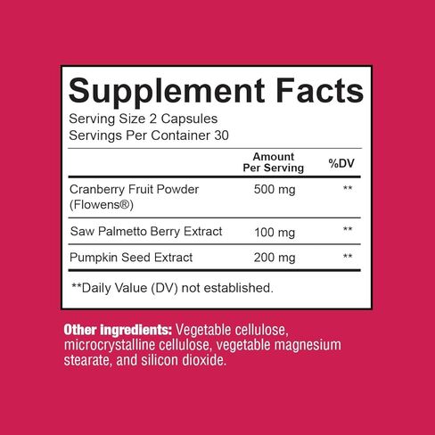 مكمل ممتاز لدعم المثانة - مكمل للتحكم في المثانة لعلاج إلحاح البول وتكراره وتسربه - مع التوت البري والقرع والبلميط المنشاري المدروس سريريًا - 60 كبسولة in Kuwait