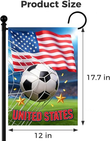 World Cup Garden Flag, USA Soccer Goal Ball Yard Flag, Double-Sided Outdoor Football Entertainment Activity House Decor, Team USA Sports Fan Gift in Saudi Arabia