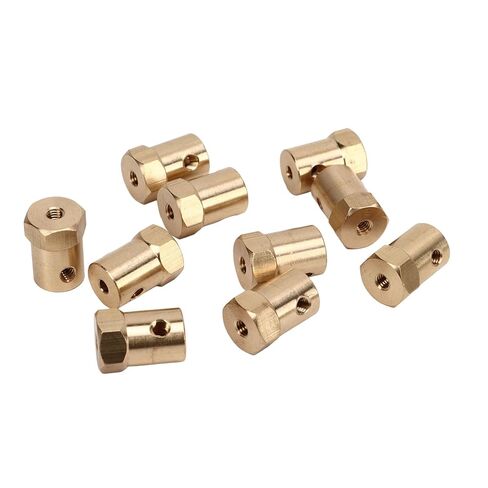 Motor Flexible Coupling Wear Brass Hex Coupler Connector RC Car Wheels Tires Shaft Accessories 3mm ID in Saudi Arabia