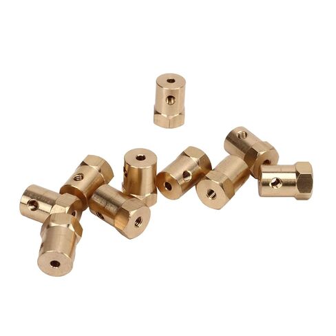 Motor Flexible Coupling Wear Brass Hex Coupler Connector RC Car Wheels Tires Shaft Accessories 3mm ID in Saudi Arabia