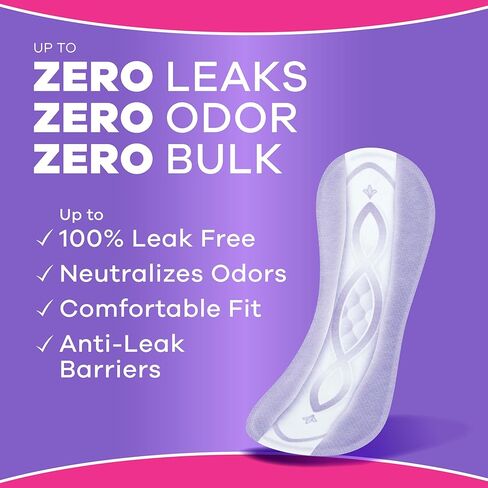 Always Discreet Incontinence Panty Liners for Women with Bladder Leaks, Size 2, Very Light Absorbency, Up to 100% Bladder Leak Protection 69 CT in Saudi Arabia