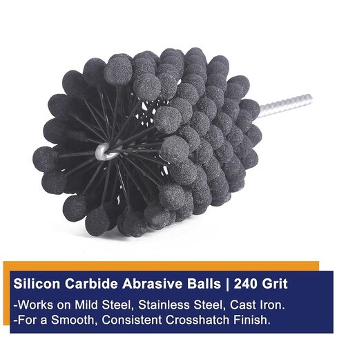 Garhgi 2-1/8" (54MM) Cylinder Hone Brush, 240 Grit Silicon Carbide Abrasive Nylon, Used with Power Drill Driveless Handles CNC Robotic Cells for Deglazing Crosshatching Engine Brake Cylinders in Saudi Arabia